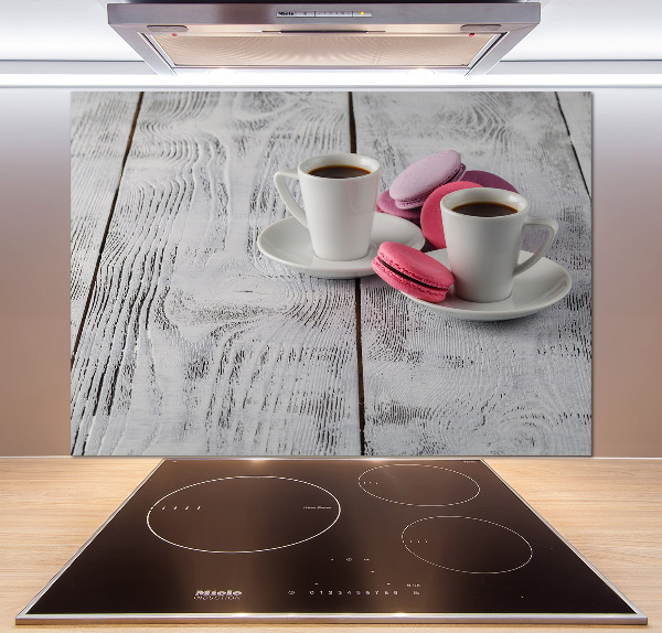 Rivestimento parete cucina con motivo caffè e biscotti