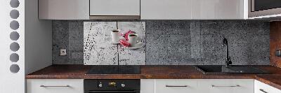 Rivestimento parete cucina con motivo caffè e biscotti