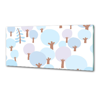 Pannello retrocucina con stampa di alberi colorati