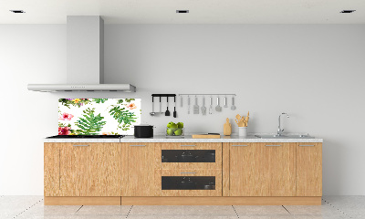 Rivestimento parete cucina con motivo floreale