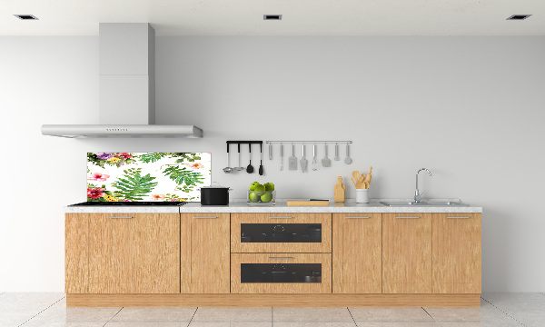 Rivestimento parete cucina con motivo floreale