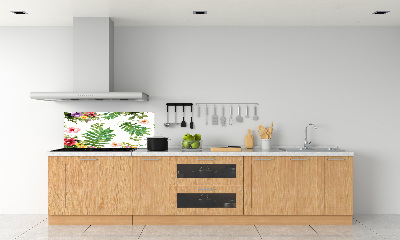 Rivestimento parete cucina con motivo floreale