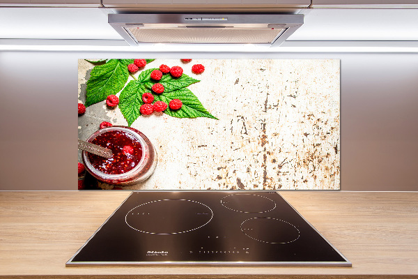 Pannello paraschizzi cucina con stampa a tema marmellata di lamponi