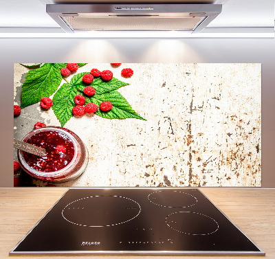 Pannello paraschizzi cucina con stampa a tema marmellata di lamponi