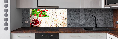 Pannello paraschizzi cucina con stampa a tema marmellata di lamponi