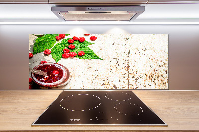 Pannello paraschizzi cucina con stampa a tema marmellata di lamponi