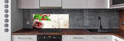 Pannello paraschizzi cucina con stampa a tema marmellata di lamponi