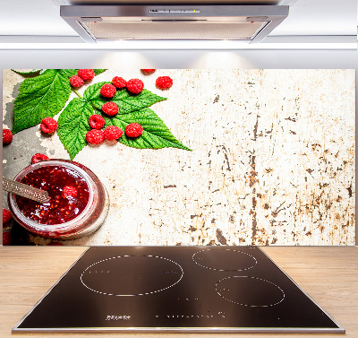 Pannello paraschizzi cucina con stampa a tema marmellata di lamponi