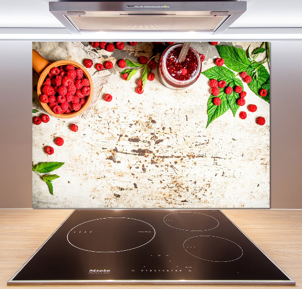 Pannello paraschizzi cucina con stampa a tema marmellata di lamponi