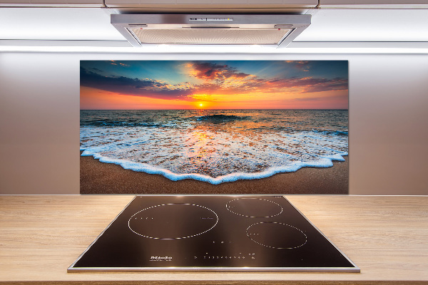 Pannello retrocucina con stampa 'Tramonto sul mare'