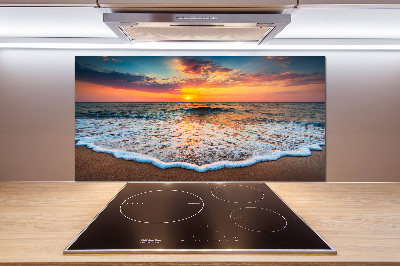 Pannello retrocucina con stampa 'Tramonto sul mare'