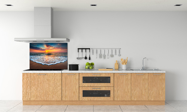Pannello retrocucina con stampa 'Tramonto sul mare'
