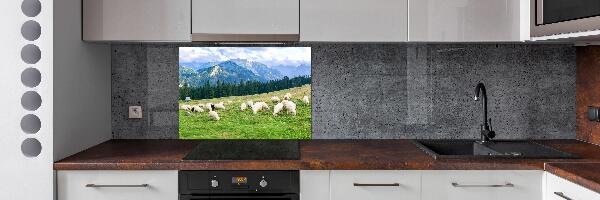 Pannello paraschizzi cucina con motivo di pecore sui monti Tatra