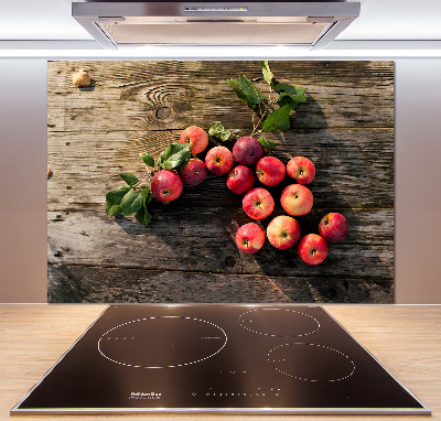 Pannello paraschizzi cucina con stampa di mele sul tavolo