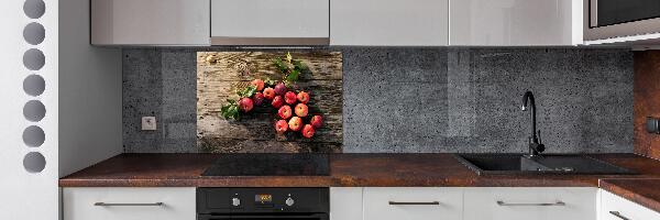 Pannello paraschizzi cucina con stampa di mele sul tavolo