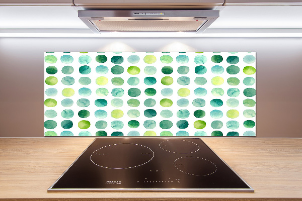 Pannello paraschizzi cucina con motivo a punti verdi