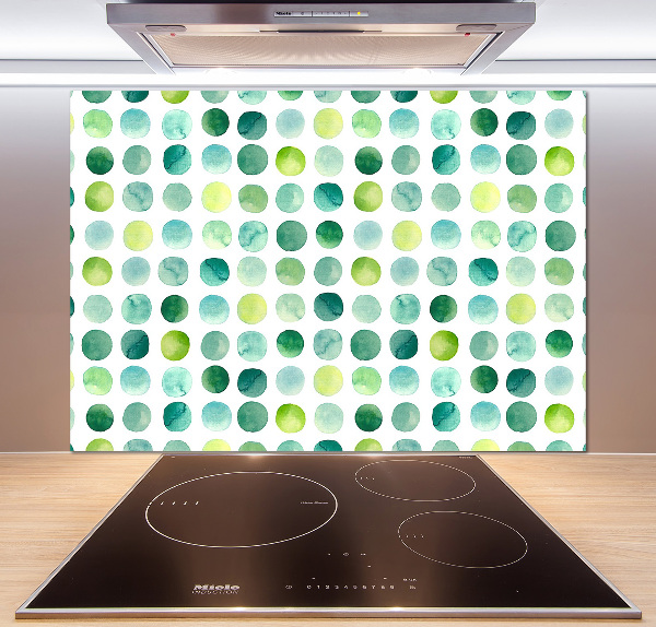 Pannello paraschizzi cucina con motivo a punti verdi