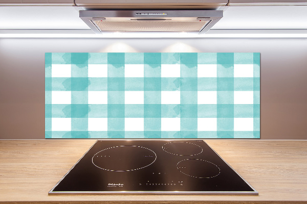 Pannello retrocucina con motivo a quadri blu