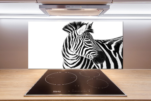 Pannello paraschizzi cucina con stampa raffigurante una zebra nella neve