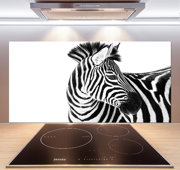 Pannello paraschizzi cucina con stampa raffigurante una zebra nella neve
