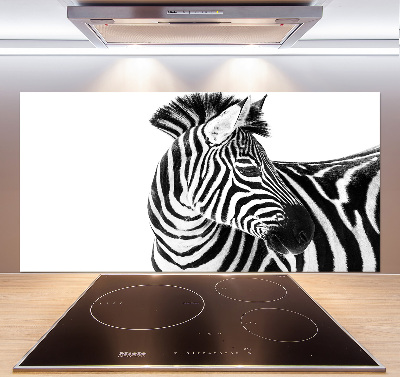 Pannello paraschizzi cucina con stampa raffigurante una zebra nella neve