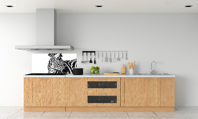 Pannello paraschizzi cucina con stampa raffigurante una zebra nella neve