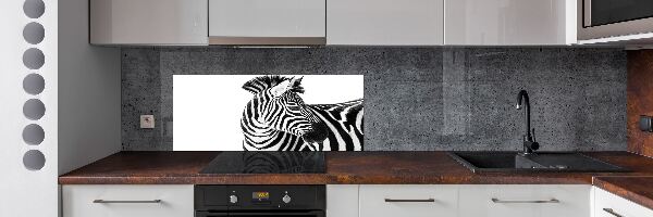 Pannello paraschizzi cucina con stampa raffigurante una zebra nella neve