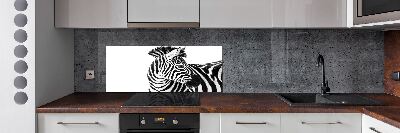 Pannello paraschizzi cucina con stampa raffigurante una zebra nella neve