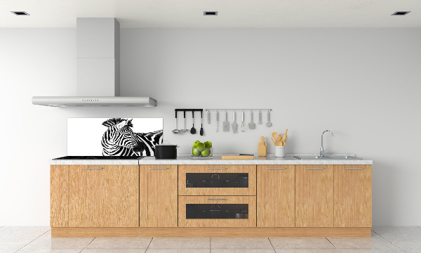 Pannello paraschizzi cucina con stampa raffigurante una zebra nella neve