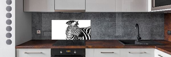 Pannello paraschizzi cucina con stampa raffigurante una zebra nella neve