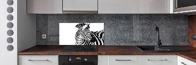 Pannello paraschizzi cucina con stampa raffigurante una zebra nella neve