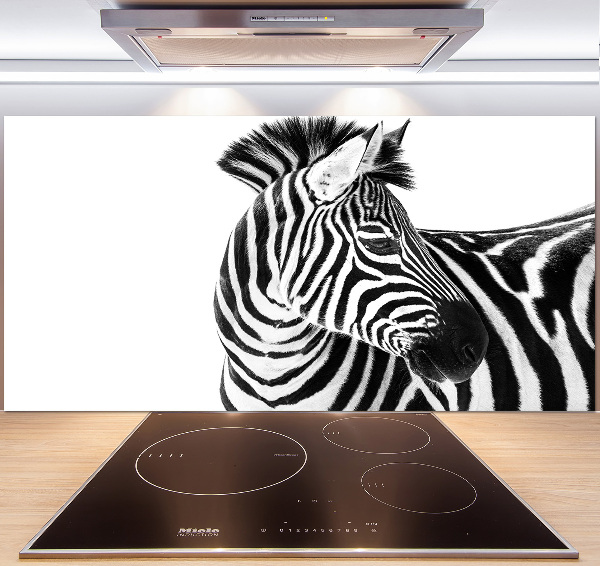 Pannello paraschizzi cucina con stampa raffigurante una zebra nella neve
