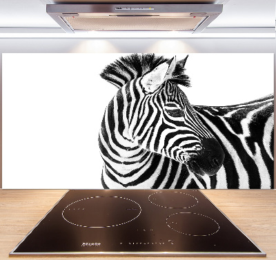Pannello paraschizzi cucina con stampa raffigurante una zebra nella neve