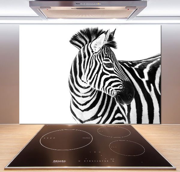 Pannello paraschizzi cucina con stampa raffigurante una zebra nella neve