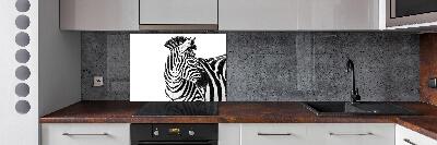 Pannello paraschizzi cucina con stampa raffigurante una zebra nella neve