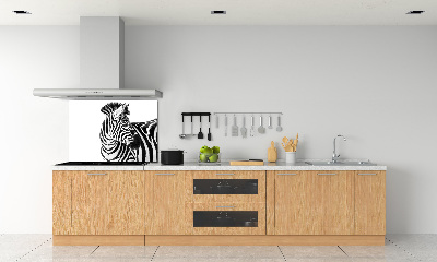 Pannello paraschizzi cucina con stampa raffigurante una zebra nella neve