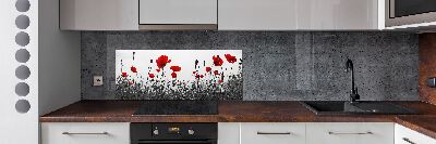 Pannello retrocucina con motivo di papaveri