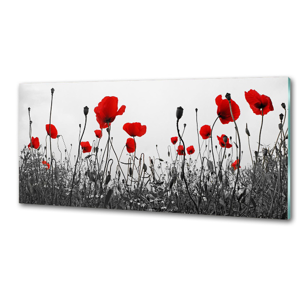Pannello retrocucina con motivo di papaveri