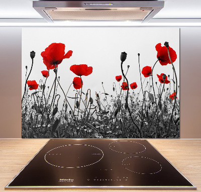 Pannello retrocucina con motivo di papaveri