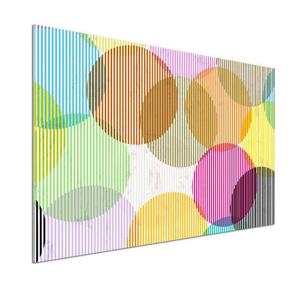 Rivestimento parete cucina con motivo di cerchi colorati