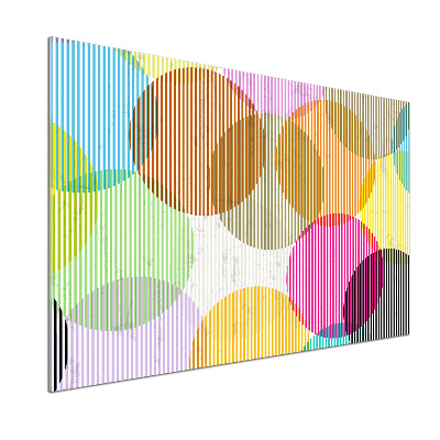 Rivestimento parete cucina con motivo di cerchi colorati