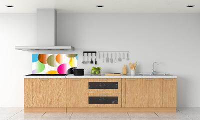 Rivestimento parete cucina con motivo di cerchi colorati