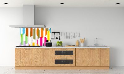 Rivestimento parete cucina con motivo di cerchi colorati