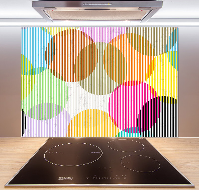 Rivestimento parete cucina con motivo di cerchi colorati