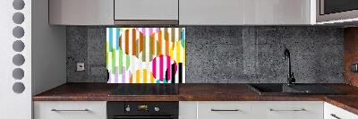 Rivestimento parete cucina con motivo di cerchi colorati