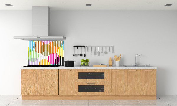 Rivestimento parete cucina con motivo di cerchi colorati