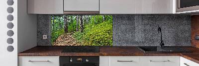 Rivestimento parete cucina con motivo Sentiero nel bosco