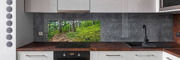 Rivestimento parete cucina con motivo Sentiero nel bosco