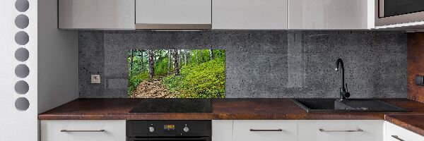 Rivestimento parete cucina con motivo Sentiero nel bosco