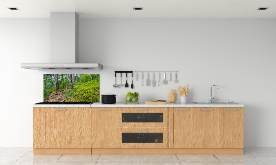 Rivestimento parete cucina con motivo Sentiero nel bosco